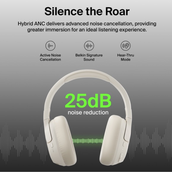 Belkin SoundForm Isolate Noise Cancelling Headphones - Picture 6 of 14